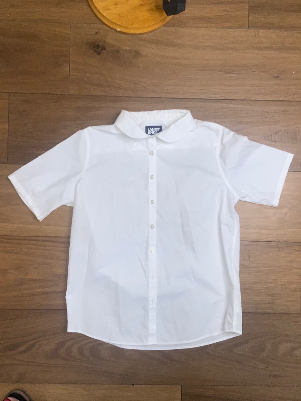 Lands’ End White Peter Pan Collar Blouse Size 14